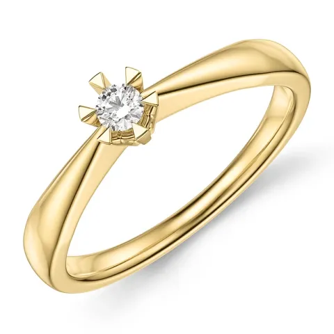0,10 ct lab grown diamant solitaire ring in 9 karaat goud 0,10 ct