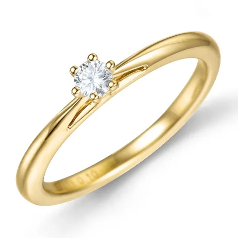 lab grown diamant ring in 9 karaat goud 0,10 ct