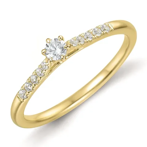 lab grown diamant ring in 9 karaat goud 0,10 ct 0,09 ct