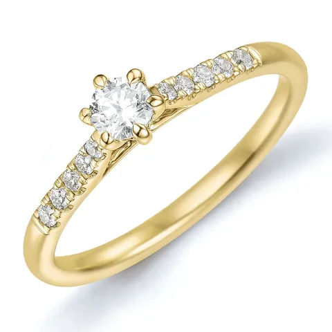 lab grown diamant ring in 9 karaat goud 0,20 ct 0,11 ct