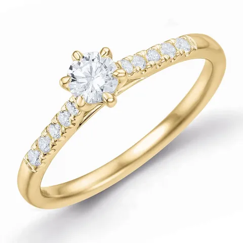 lab grown diamant ring in 9 karaat goud 0,30 ct 0,13 ct