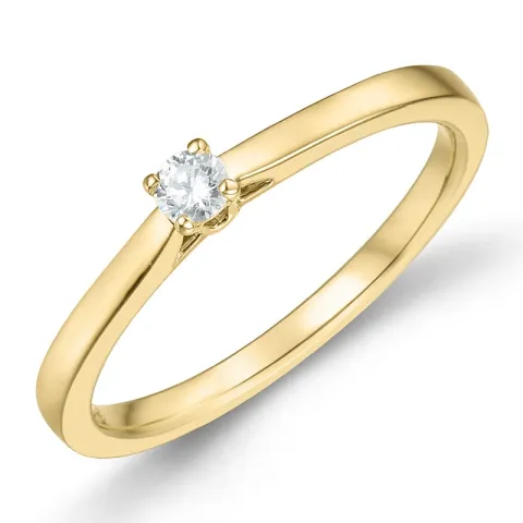 0,10 ct lab grown diamant solitaire ring in 9 karaat goud 0,10 ct