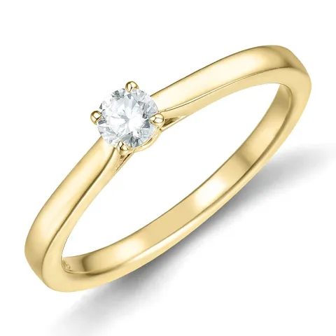 0,20 ct lab grown diamant solitaire ring in 9 karaat goud 0,20 ct