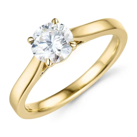 1,00 ct lab grown diamant solitaire ring in 9 karaat goud 1,0 ct