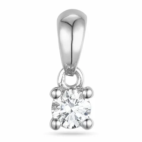 0,10 ct lab grown diamant solitaire hanger in 9 caraat witgoud 0,10 ct