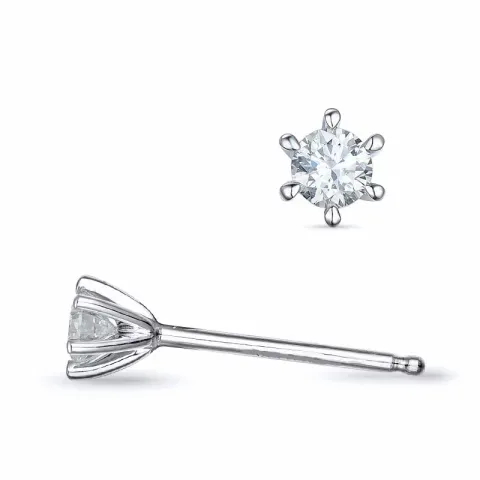 2 x 0,10 ct lab grown diamant solitaire oorbel in 9 karaat witgoud met lab grown diamant 