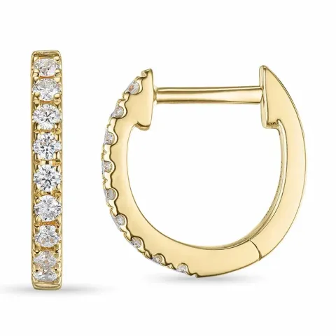 12 mm lab grown diamant creool in 9 karaat goud met lab grown diamant 