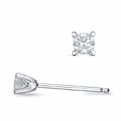 2 x 0,10 ct lab grown diamant solitaire oorbel in 9 karaat witgoud met lab grown diamant 