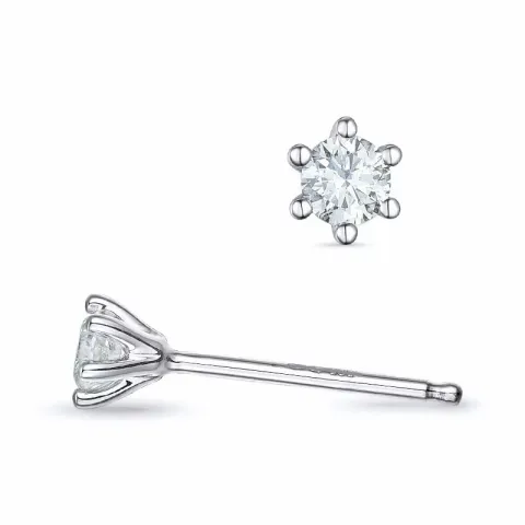 2 x 0,10 ct lab grown diamant solitaire oorbel in 9 karaat witgoud met lab grown diamant 