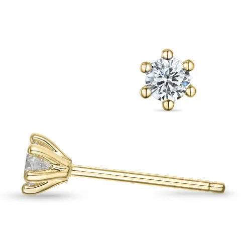 2 x 0,11 ct lab grown diamant solitaire oorbel in 9 karaat goud met lab grown diamant 