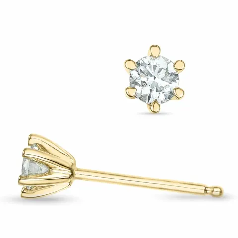 2 x 0,16 ct lab grown diamant solitaire oorbel in 9 karaat goud met lab grown diamant 