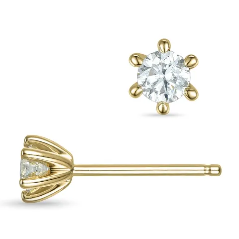 2 x 0,18 ct lab grown diamant solitaire oorbel in 9 karaat goud met lab grown diamant 