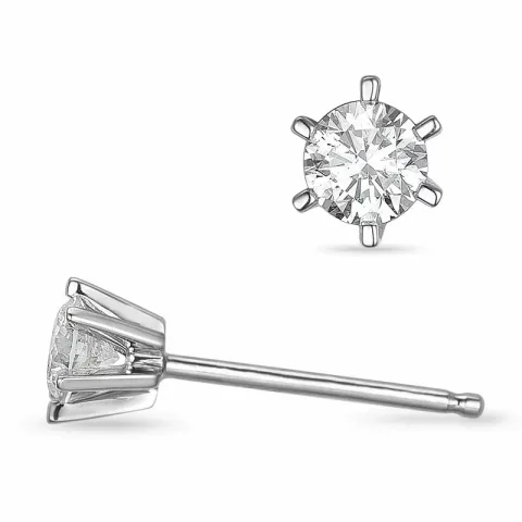 2 x 0,20 ct lab grown diamant solitaire oorbel in 9 karaat witgoud met lab grown diamant 