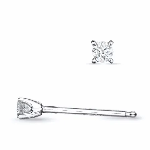 2 x 0,05 ct lab grown diamant solitaire oorbel in 9 karaat witgoud met lab grown diamant 