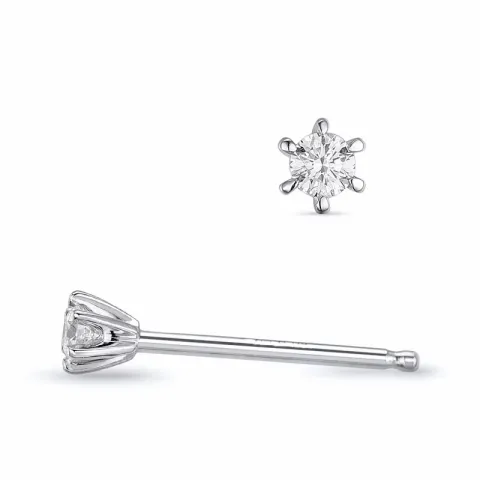 2 x 0,04 ct lab grown diamant solitaire oorbel in 9 karaat witgoud met lab grown diamant 
