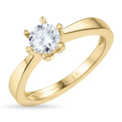 0,50 ct lab grown diamant ring in 14 karaat goud 0,50 ct