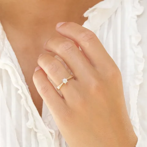 0,30 ct lab grown diamant ring in 14 karaat goud 0,30 ct