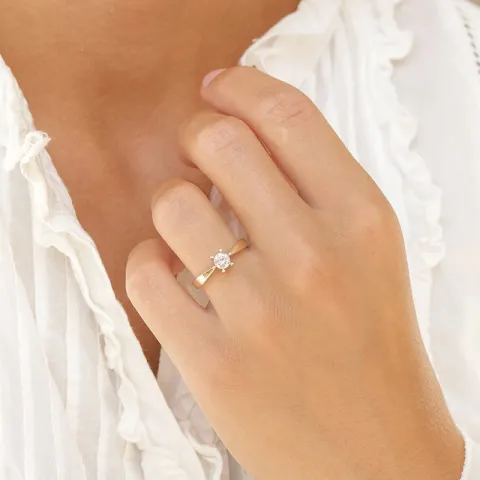 0,40 ct lab grown diamant ring in 14 karaat goud 0,40 ct