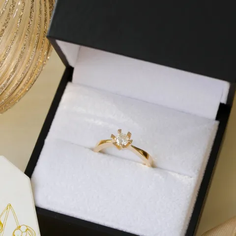 0,40 ct lab grown diamant ring in 14 karaat goud 0,40 ct