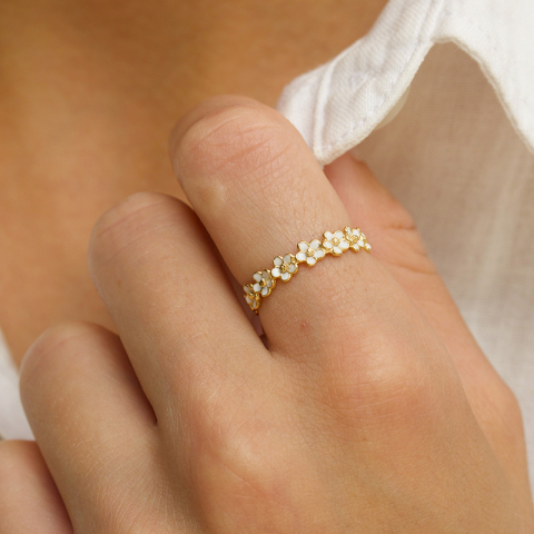 margriet ring in verguld sterlingzilver - Majse