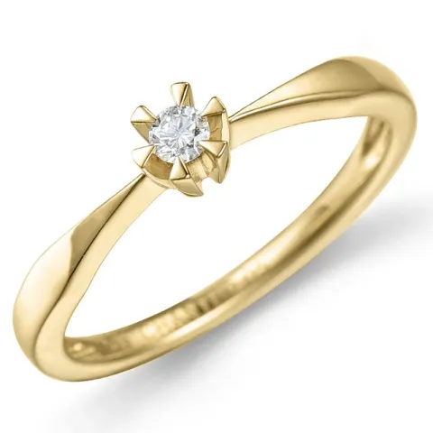 lab grown diamant solitaire ring in 14 karaat goud 0,05 ct