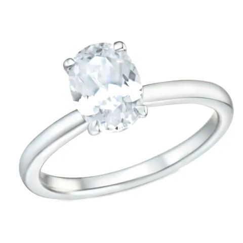 lab grown diamant solitaire ring in 14 karaat witgoud 1,0 ct