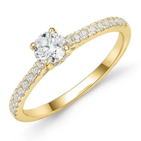 lab grown diamant ring in 14 karaat goud 0,40 ct 0,22 ct