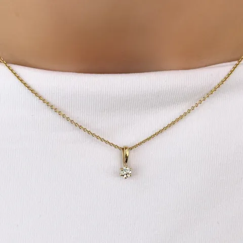 0,10 ct lab grown diamant hanger in 14 caraat goud 0,10 ct