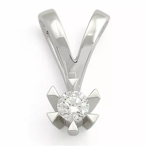 0,10 ct lab grown diamant hanger in 14 caraat witgoud 0,10 ct