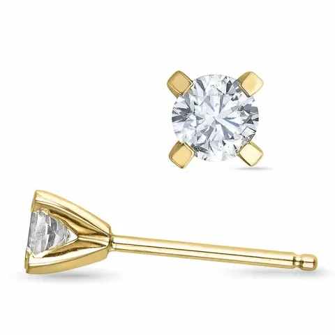 2 x 0,20 ct lab grown diamant solitaire oorbel in 14 karaat goud met lab grown diamant 
