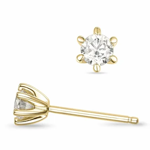 2 x 0,20 ct lab grown diamant solitaire oorbel in 14 karaat goud met lab grown diamant 