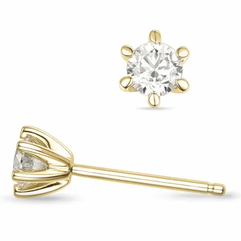 2 x 0,30 ct lab grown diamant solitaire oorbel in 14 karaat goud met lab grown diamant 
