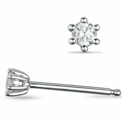 2 x 0,20 ct lab grown diamant solitaire oorbel in 14 karaat witgoud met lab grown diamant 