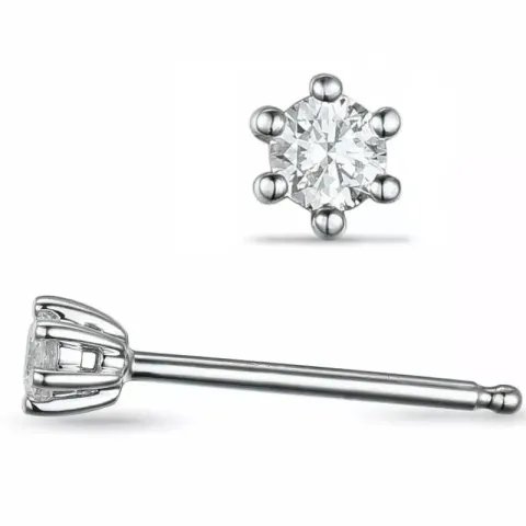 2 x 0,30 ct lab grown diamant solitaire oorbel in 14 karaat witgoud met lab grown diamant 