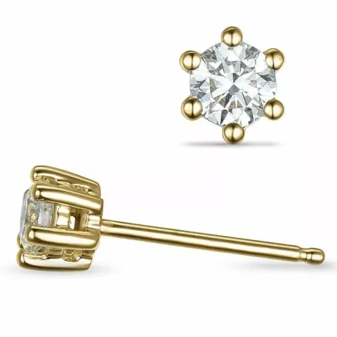 2 x 0,40 ct lab grown diamant solitaire oorbel in 14 karaat goud met lab grown diamant 