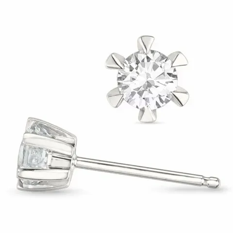 2 x 0,20 ct lab grown diamant solitaire oorbel in 14 karaat witgoud met lab grown diamant 