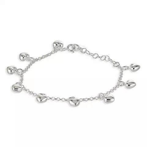 hart armband in zilver met hartjes hanger in zilver