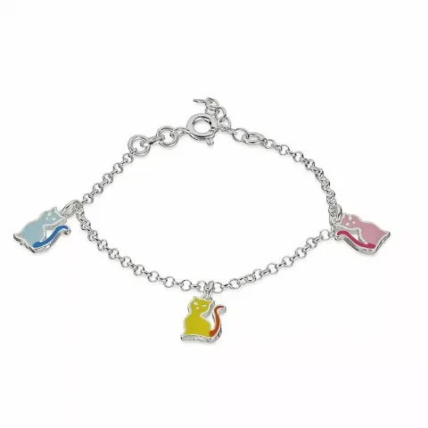 katten kinder armband in zilver met kat in zilver