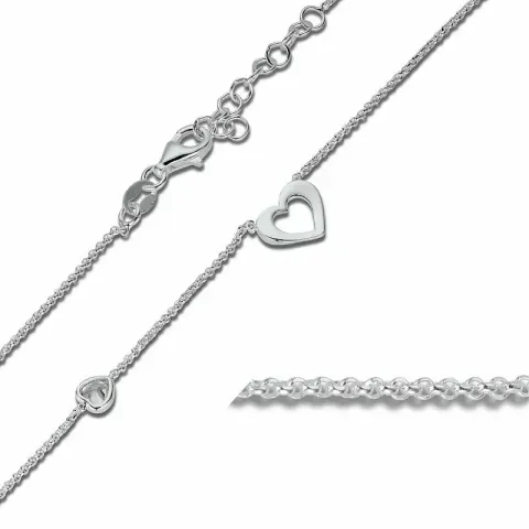 hart ketting met hanger in zilver