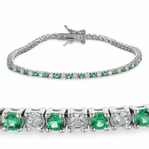 groen zirkoon tennisarmband in zilver x 2,6 mm