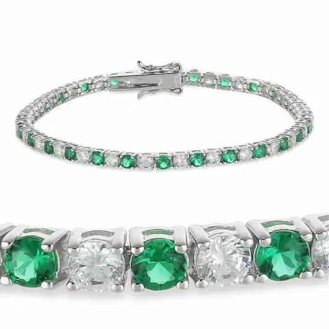 groen zirkoon tennisarmband in zilver x 3,2 mm