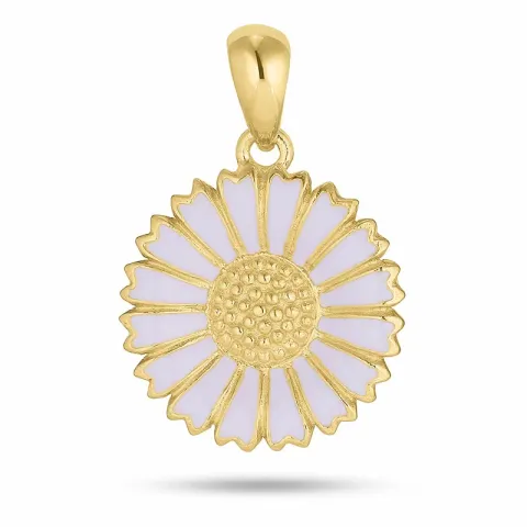 15 mm margriet paarse hanger in verguld sterlingzilver - Marie