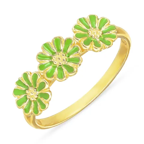 margriet lichtgroene ring in verguld sterlingzilver