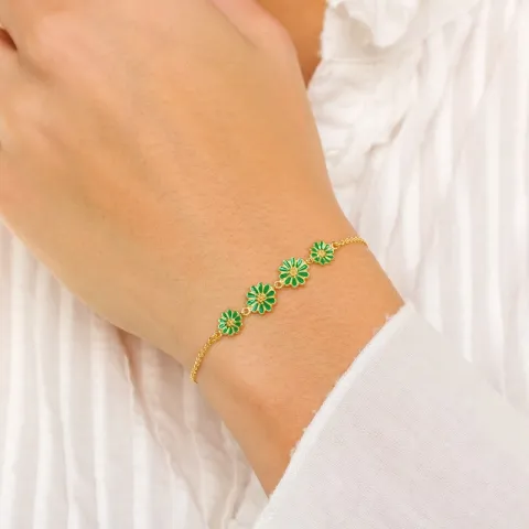 margriet donkergroen armband in verguld sterlingzilver