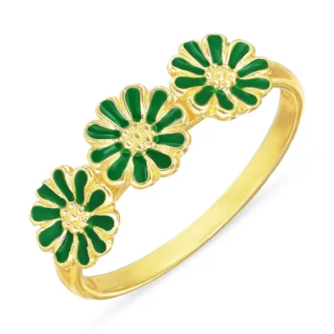 margriet donkergroen ring in verguld sterlingzilver