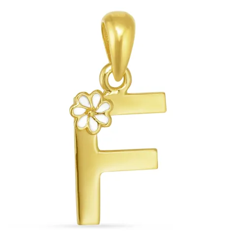 letter f hanger in verguld sterlingzilver