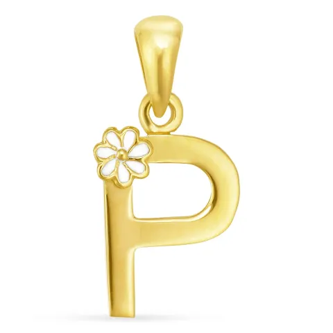letter p hanger in verguld sterlingzilver