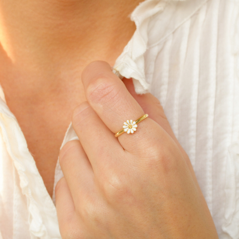 margriet ring in verguld sterlingzilver - Maggie