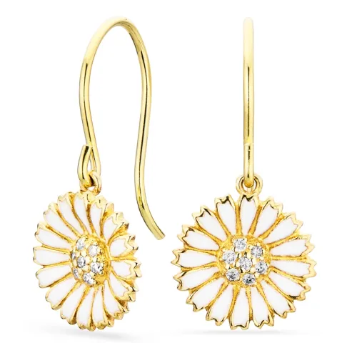 margriet oorbellen in verguld zilver