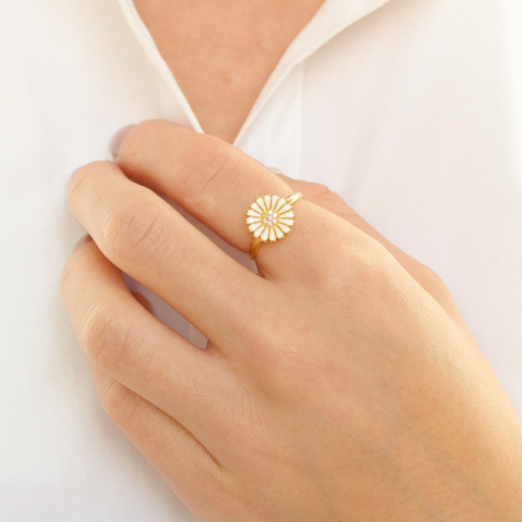 margriet zirkoon ring in verguld sterlingzilver - Marie